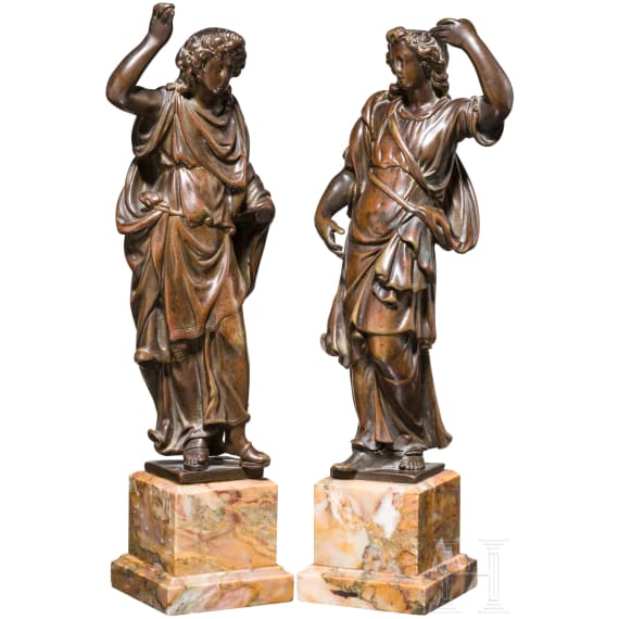 Ein Paar feine Renaissance-Bronzen, Italien oder Frankreich, um 1600