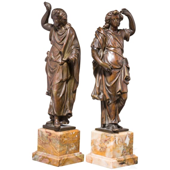 Ein Paar feine Renaissance-Bronzen, Italien oder Frankreich, um 1600