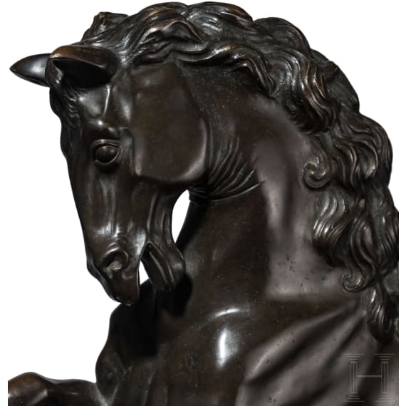 Bronze-Hengst nach einem Vorbild aus dem 16./17. Jhdt., Italien oder Frankreich, 19. Jhdt.