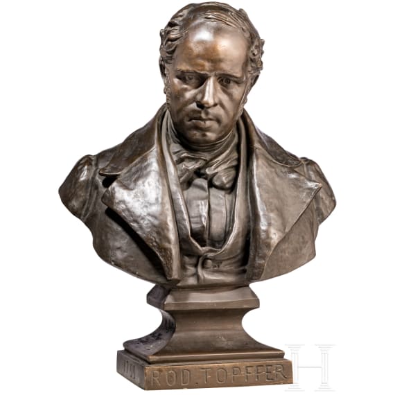 Rodolphe T&ouml;pffer (1799 - 1846) - Bronzeb&uuml;ste