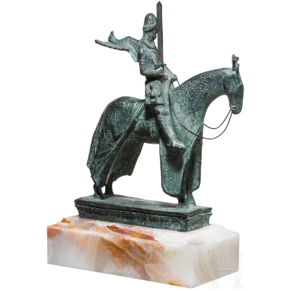 Nachbildung des Reiterstandbildes von Cangrande I. della Scala in Bronze, Italien, 19. Jhdt.