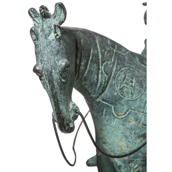 Nachbildung des Reiterstandbildes von Cangrande I. della Scala in Bronze, Italien, 19. Jhdt.
