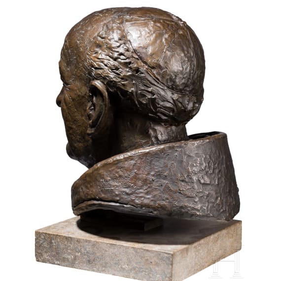 Bronzener Portraitkopf des Papstes Paul VI., M&uuml;nchen, 2. H&auml;lfte 20. Jhdt.