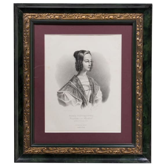 Zwei Portraits - Gro&szlig;f&uuml;rst Cesarewitsch Alexander Nikolaevitch, Thronfolger von Russland, sowie Gro&szlig;f&uuml;rstin Maria Nikolaevna, Pr&auml;sidentin der Kaiserlich-Russischen Kunstakademie