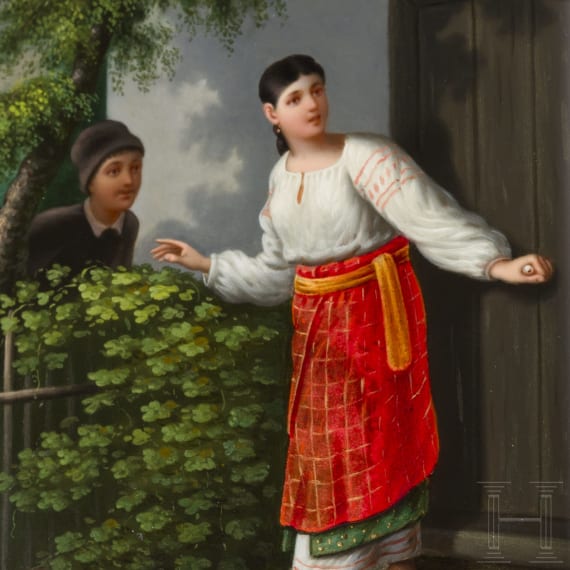 Lack-Visitenkartenetui "Stelldichein", Danilowo, Fabrik Nikolaj Lukutin, 1894 - 1896