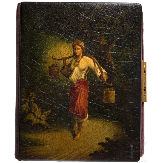 Lack-Fotoalbum, Russland, Ostaschkowo, Werkstatt Osip F. Wischnjakow mit S&ouml;hnen, 1882 - 1888