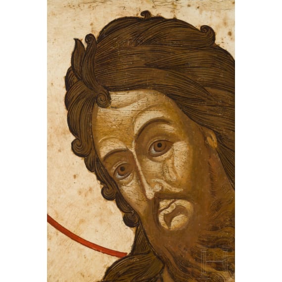 Gro&szlig;e Ikone mit dem Heiligen Johannes dem Vorl&auml;ufer, Russland, Anfang 19. Jhdt.