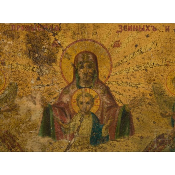 Ikone mit Synaxis von Heiligen, Berg Athos, um 1900