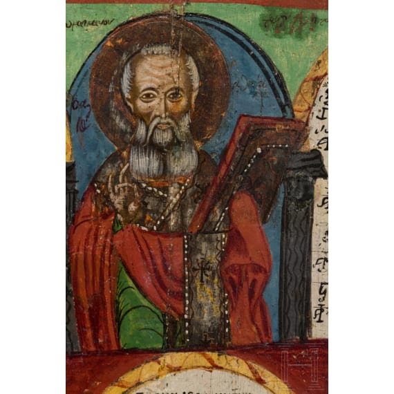 Seltene gro&szlig;formatige liturgische Ikone, Griechenland, 19. Jhdt.