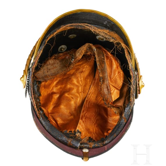 Helm f&uuml;r Offiziere der 26. Feldartillerie-Brigade Hessens, letztes Modell
