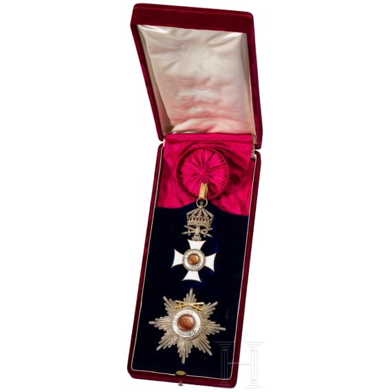 Wilhelm Freiherr von Leonrod - Gro&szlig;kreuzsatz mit Schwertern am Ring und Brillanten des bulgarischen St.-Alexander-Ordens, im Verleihungsetui, mit &Uuml;berkarton