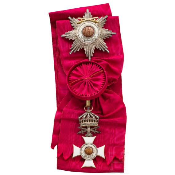 Wilhelm Freiherr von Leonrod - Gro&szlig;kreuzsatz mit Schwertern am Ring und Brillanten des bulgarischen St.-Alexander-Ordens, im Verleihungsetui, mit &Uuml;berkarton