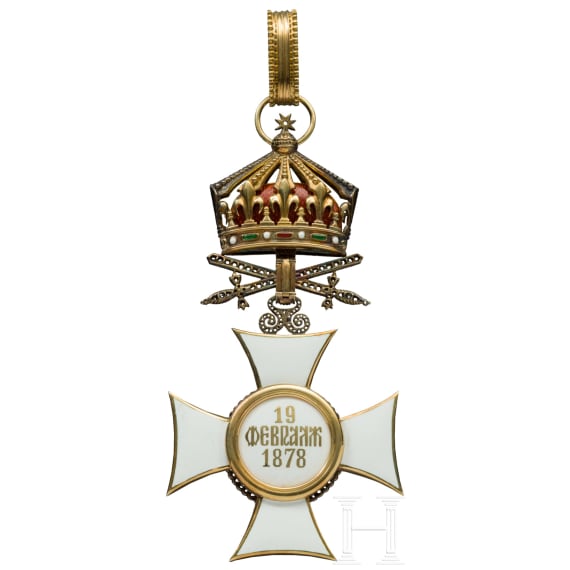 Wilhelm Freiherr von Leonrod - Gro&szlig;kreuzsatz mit Schwertern am Ring und Brillanten des bulgarischen St.-Alexander-Ordens, im Verleihungsetui, mit &Uuml;berkarton