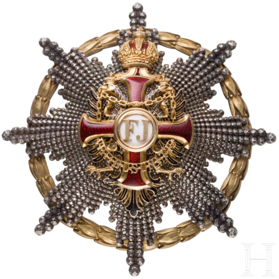 Franz-Joseph-Orden - Bruststern zur 1. Klasse mit Kriegsdekoration