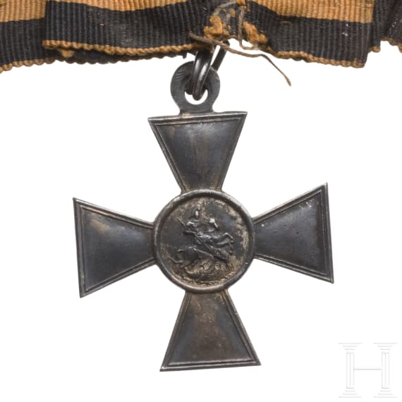 Zweiteilige Ordensschnalle mit St.-Georgs-Kreuzen