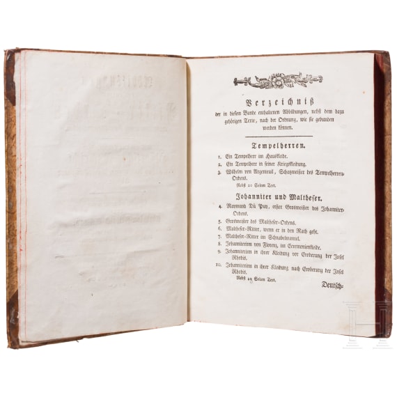 Christian Friedrich Schwan (1733 - 1815), "Abbildungen derjenigen Ritter-Orden welche eine eigene Ordenskleidung haben...", komplette zweib&auml;ndige Ausgabe, Mannheim, 1791