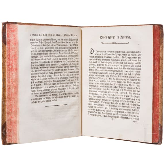 Christian Friedrich Schwan (1733 - 1815), "Abbildungen derjenigen Ritter-Orden welche eine eigene Ordenskleidung haben...", komplette zweib&auml;ndige Ausgabe, Mannheim, 1791