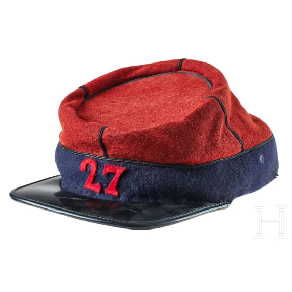 Two kepi caps for French enlisted Infantry and Infantry 27th Regiment