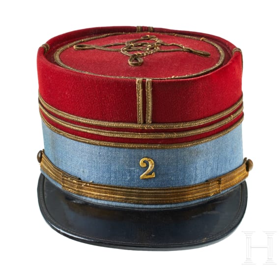 Two Kepi Caps for a French Cuirassier Officer and a French Officer of St. Cyr Cavalry School