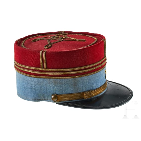 Two Kepi Caps for a French Cuirassier Officer and a French Officer of St. Cyr Cavalry School