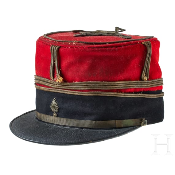 Two Kepi Caps for a French Cuirassier Officer and a French Officer of St. Cyr Cavalry School