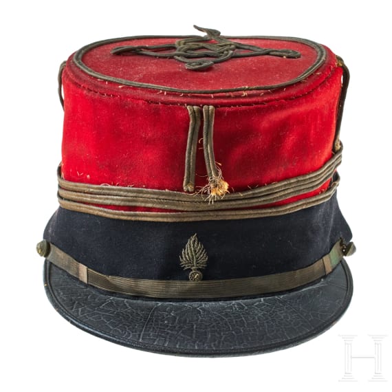 Two Kepi Caps for a French Cuirassier Officer and a French Officer of St. Cyr Cavalry School