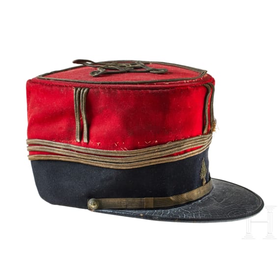 Two Kepi Caps for a French Cuirassier Officer and a French Officer of St. Cyr Cavalry School