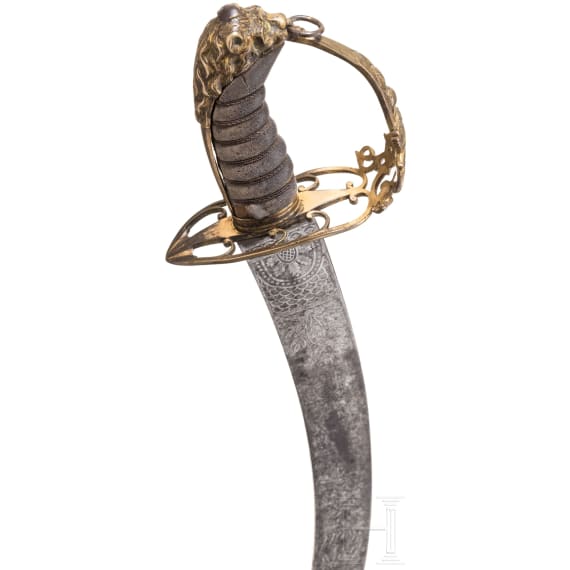 L&ouml;wenkopfs&auml;bel M 1803 f&uuml;r hohe Offiziere von Reddell, London, 1. Viertel 19. Jhdt.