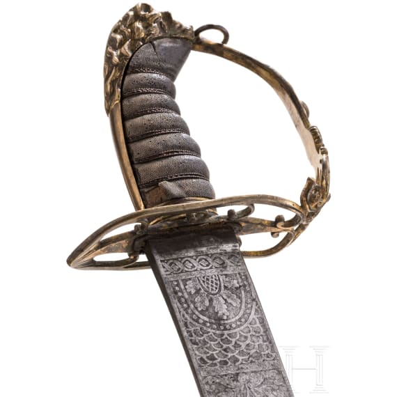 L&ouml;wenkopfs&auml;bel M 1803 f&uuml;r hohe Offiziere von Reddell, London, 1. Viertel 19. Jhdt.