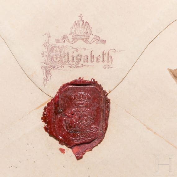Kaiserin Elisabeth von &Ouml;sterreich - silbervergoldetes und mit Halbedelsteinen verziertes Petschaft, um 1860