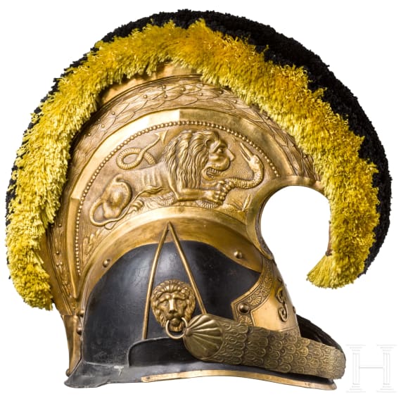Helm M 1836 und K&uuml;rass f&uuml;r Offiziere der K&uuml;rassiere in besonderer Ausf&uuml;hrung