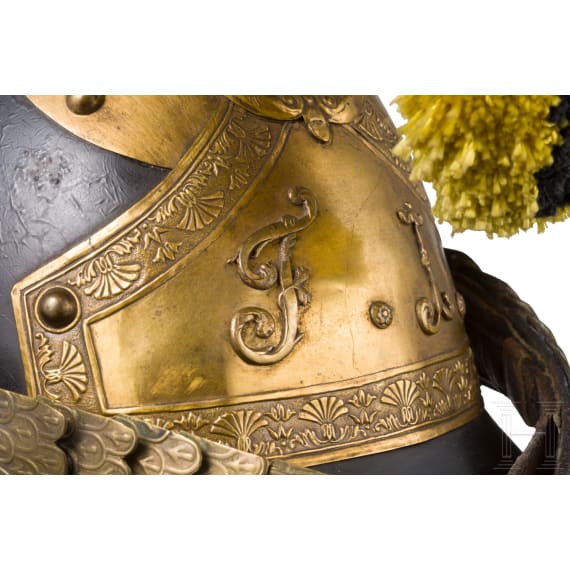 Helm M 1836 und K&uuml;rass f&uuml;r Offiziere der K&uuml;rassiere in besonderer Ausf&uuml;hrung