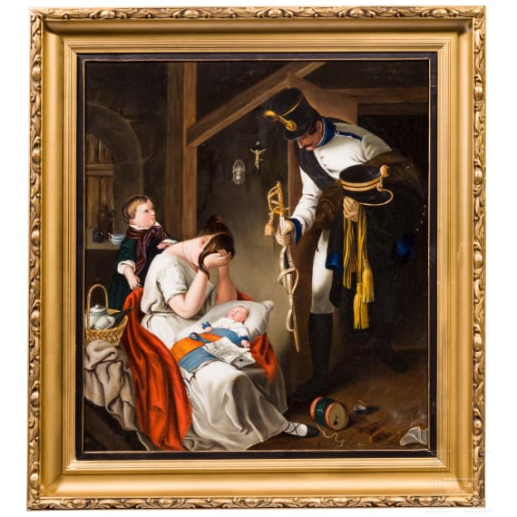 &Ouml;lgem&auml;lde "Todesnachricht", um 1840