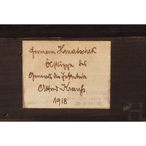 Portr&auml;t des Pour-le-M&eacute;rite-Tr&auml;gers und k.u.k. Generals Alfred Krau&szlig;, datiert 1918