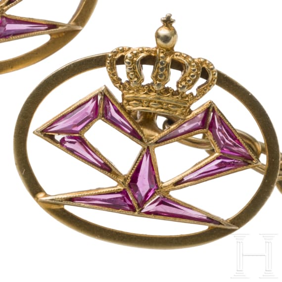 K&ouml;nigin Marie von Rum&auml;nien (1875 - 1938) - ein Paar Geschenk-Manschettenkn&ouml;pfe