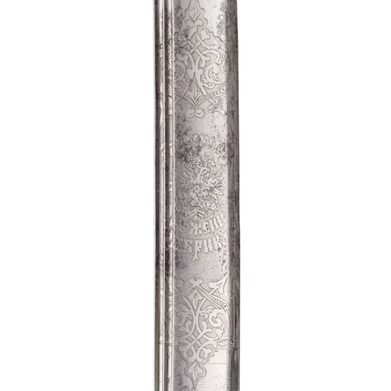 Schaschka M 1881 f&uuml;r Offiziere der russischen Dragoner mit Monogramm des Besitzers