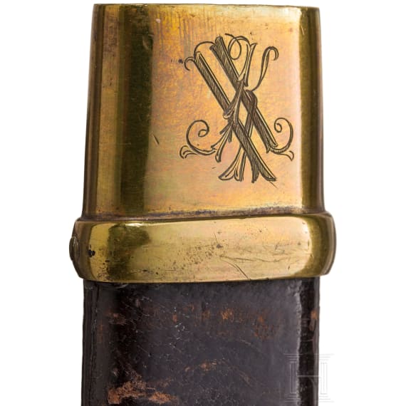 Schaschka M 1881 f&uuml;r Offiziere der russischen Dragoner mit Monogramm des Besitzers