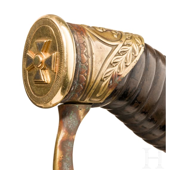 Schaschka M 1909 f&uuml;r Offiziere der russischen Dragoner mit massivem Goldkreuz