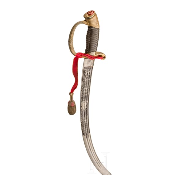 Schaschka M 1909 f&uuml;r Offiziere der russischen Dragoner mit aufgelegtem St.-Anna-Orden, verliehen f&uuml;r Tapferkeit