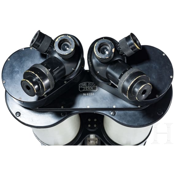 Gro&szlig;es Doppelfernrohr Zeiss 110 auf Holzstativ, 20. Jhdt.