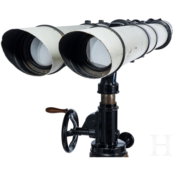 Gro&szlig;es Doppelfernrohr Zeiss 110 auf Holzstativ, 20. Jhdt.