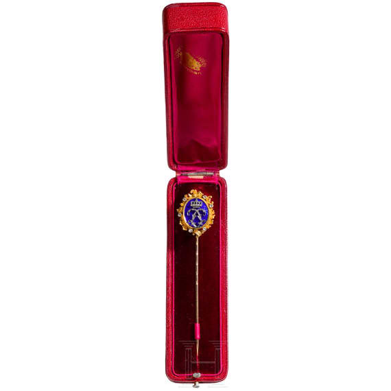 K&ouml;nig Ludwig II. - diamantbesetzte goldene Geschenknadel