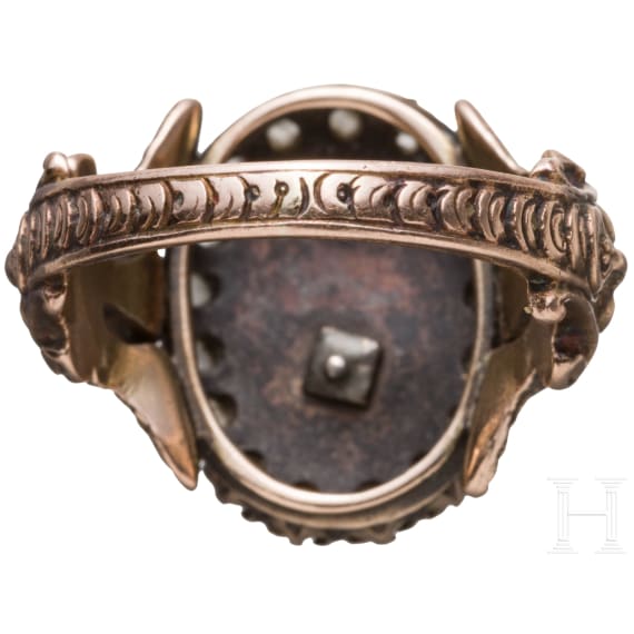 K&ouml;nig Ludwig II. von Bayern - Geschenkring mit gekr&ouml;nter Namenschiffre "L", um 1880