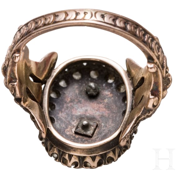 K&ouml;nig Ludwig II. von Bayern - Geschenkring mit gekr&ouml;nter Namenschiffre "L", um 1880