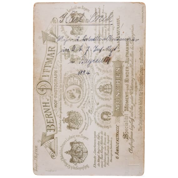 K&ouml;nig Ludwig II. - Patent f&uuml;r den Major Karl Lorch, datiert 1881