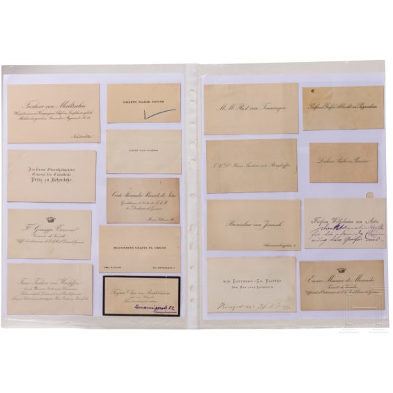 Prinz und Prinzessin Alfons von Bayern - Sammlung von ca. 670 Visiten- und Besucherkarten des europ&auml;ischen Adels, der gehobenen Gesellschaft, der Kirche oder des Milit&auml;rs, ab etwa 1870