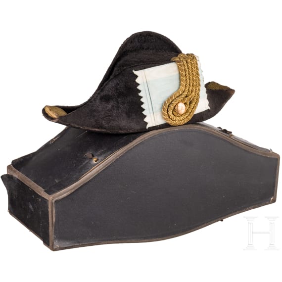 Oberamtsrichter Max Reischl - Zweispitz f&uuml;r Beamte mit Originalkoffer und Handschuhen, 1886 - 1912