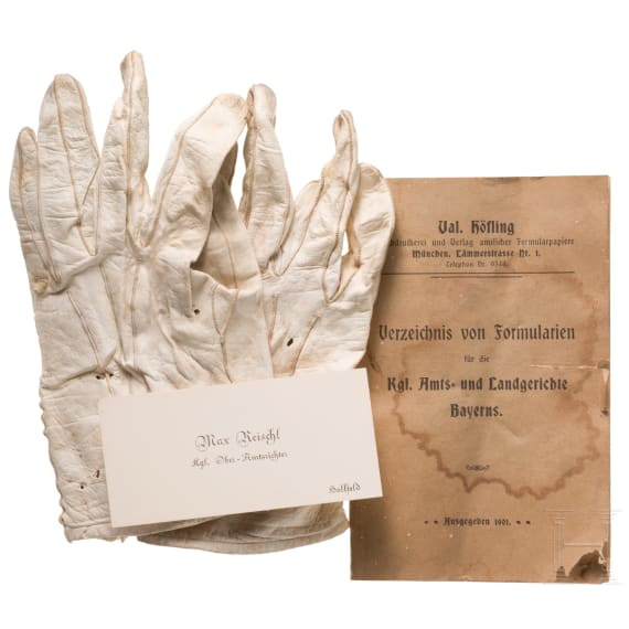 Oberamtsrichter Max Reischl - Zweispitz f&uuml;r Beamte mit Originalkoffer und Handschuhen, 1886 - 1912