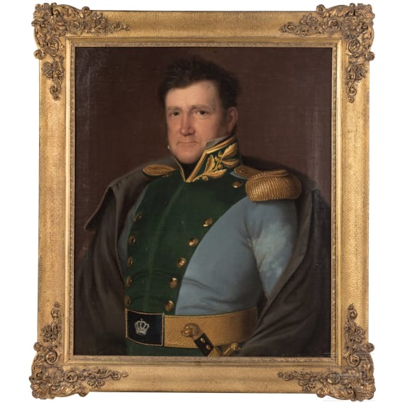 Portr&auml;t eines bayerischen Forstinspektors zur Regierungszeit Ludwigs I., datiert 1841