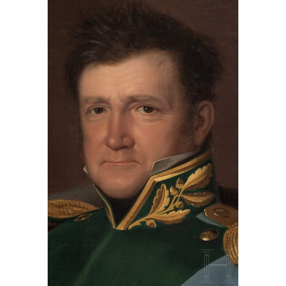 Portr&auml;t eines bayerischen Forstinspektors zur Regierungszeit Ludwigs I., datiert 1841